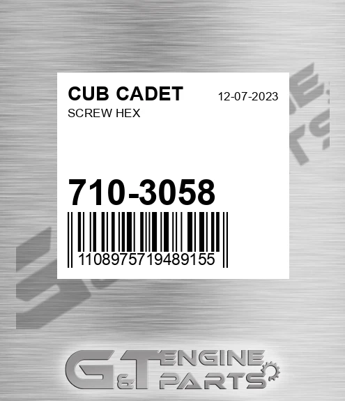 710-3058 Screw Hex for CUB CADET