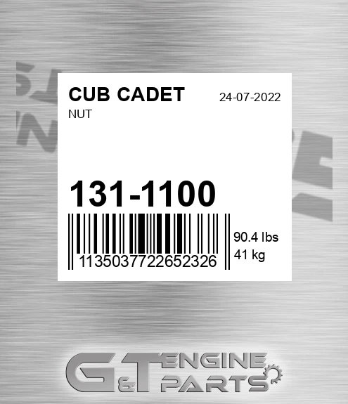 131-1100 Nut for CUB CADET