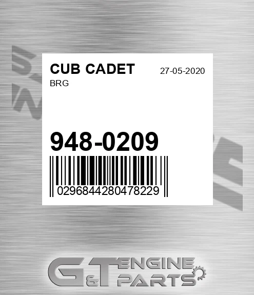 948-0209 Brg for CUB CADET