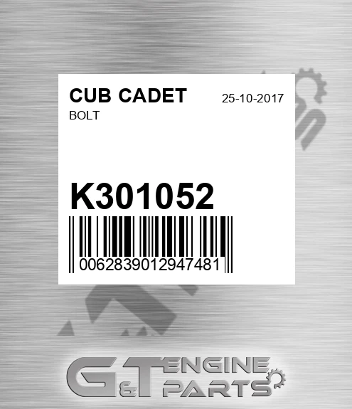 K301052 Bolt