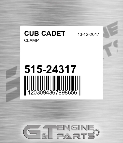 515-24317 Clamp for CUB CADET