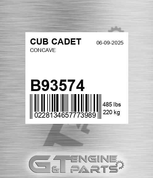 B93574 CUB CADET Concave