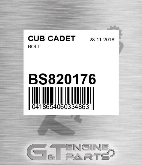 BS820176 CUB CADET Bolt