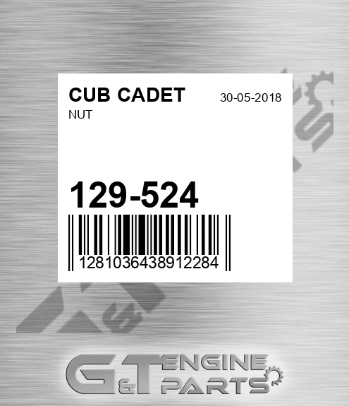 129-524 CUB CADET Nut