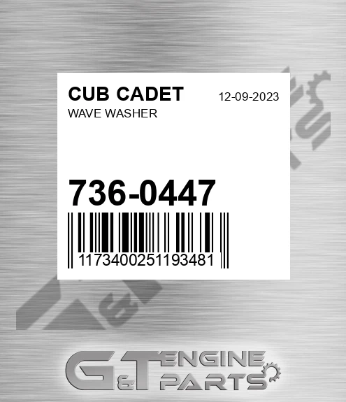 736-0447 Wave Washer for CUB CADET