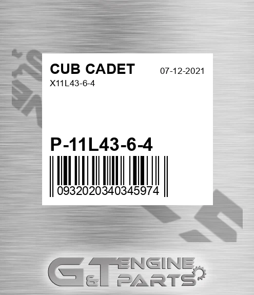 P-11L43-6-4 X11l43-6-4 for CUB CADET