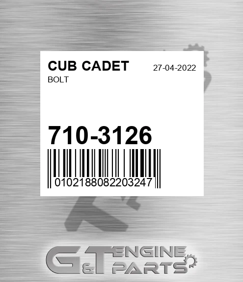 710-3126 Bolt for CUB CADET
