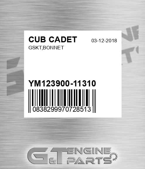YM123900-11310 Gskt,bonnet