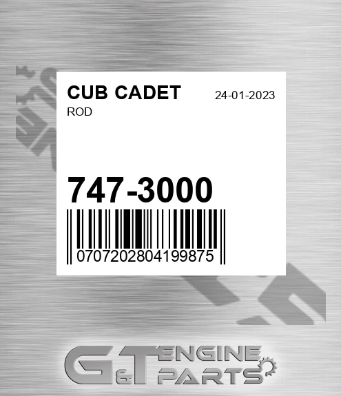 747-3000 Rod for CUB CADET