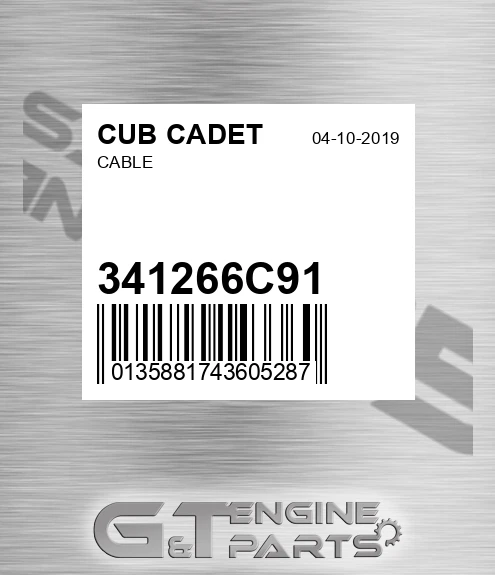 341266C91 Cable for CUB CADET