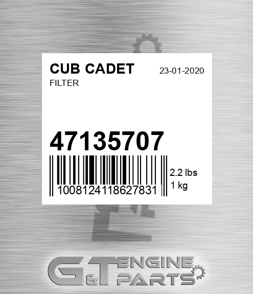 47135707 CUB CADET Filter