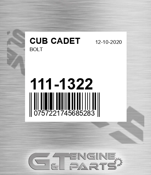 111-1322 Bolt for CUB CADET