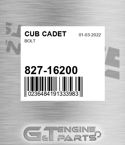 827-16200 Bolt