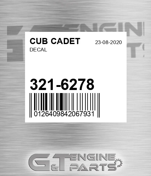 321-6278 Decal for CUB CADET