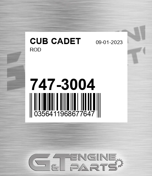 747-3004 Rod for CUB CADET