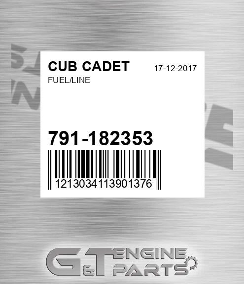 791-182353 Fuel/line for CUB CADET