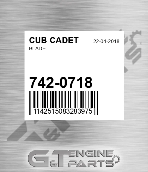 742-0718 Blade for CUB CADET