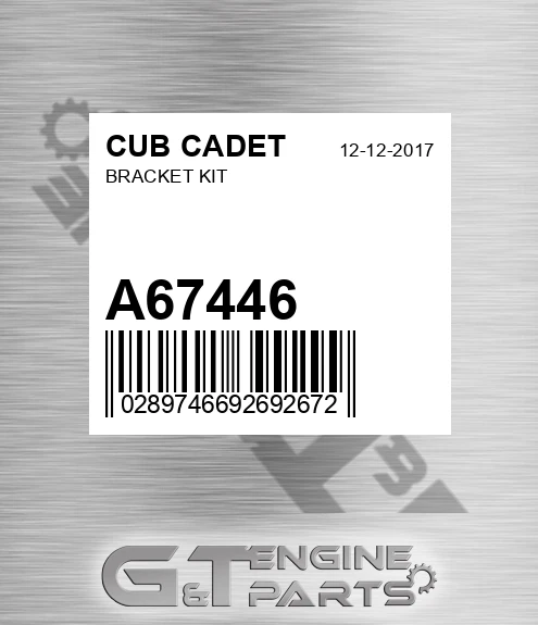 A67446 CUB CADET Bracket Kit