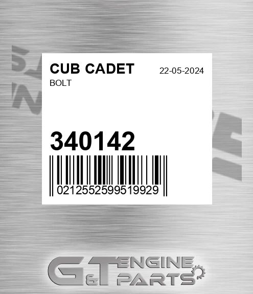 340142 Bolt for CUB CADET
