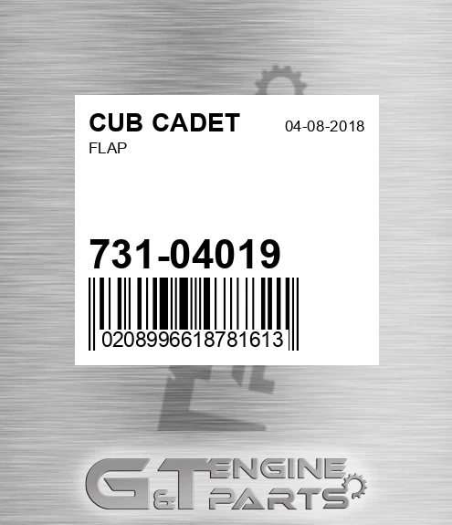 731-04019 Flap for CUB CADET