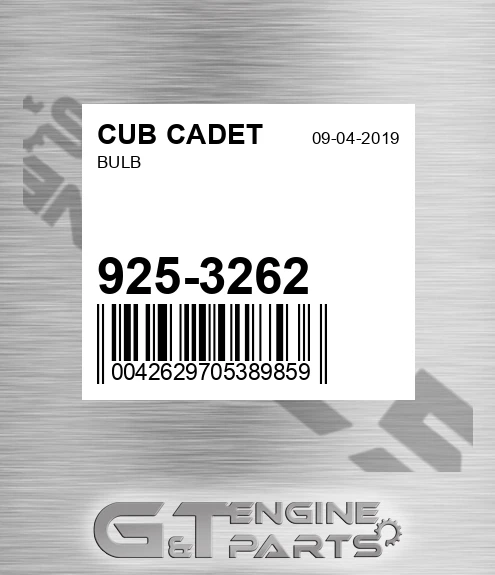 925-3262 Bulb for CUB CADET