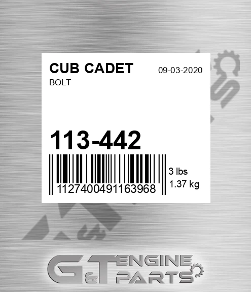113-442 Bolt