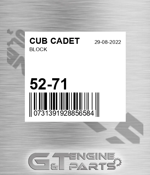 52-71 Block for CUB CADET