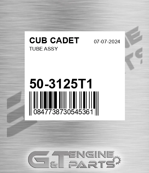 50-3125T1 Tube Assy for CUB CADET