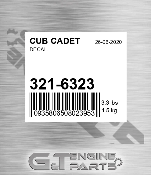 321-6323 Decal