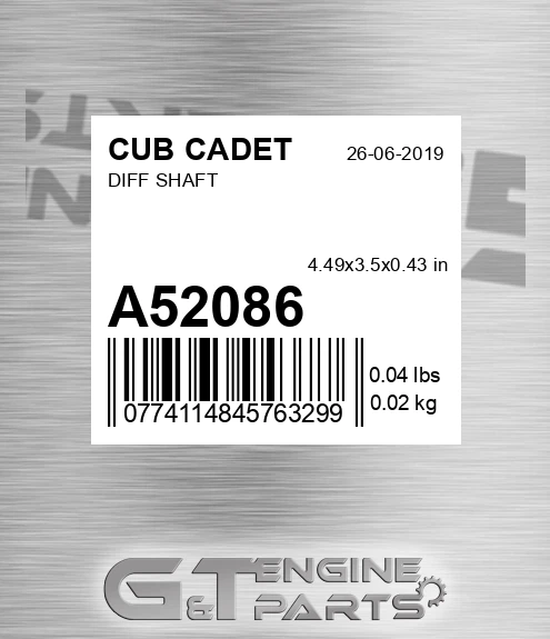 A52086 Diff Shaft