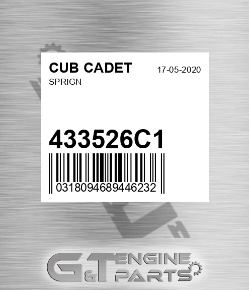 433526C1 Sprign for CUB CADET