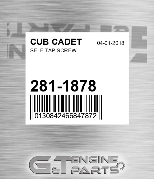 281-1878 Self-tap Screw for CUB CADET