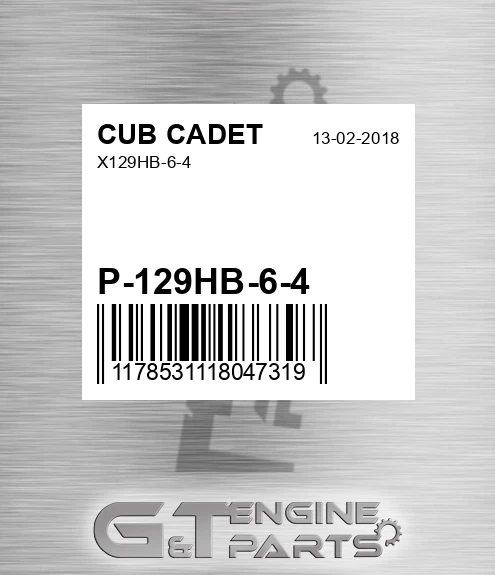 P-129HB-6-4 X129hb-6-4 for CUB CADET