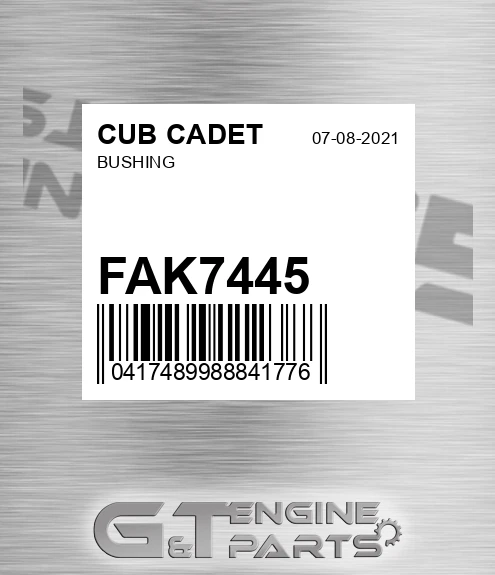 FAK7445 Bushing for CUB CADET
