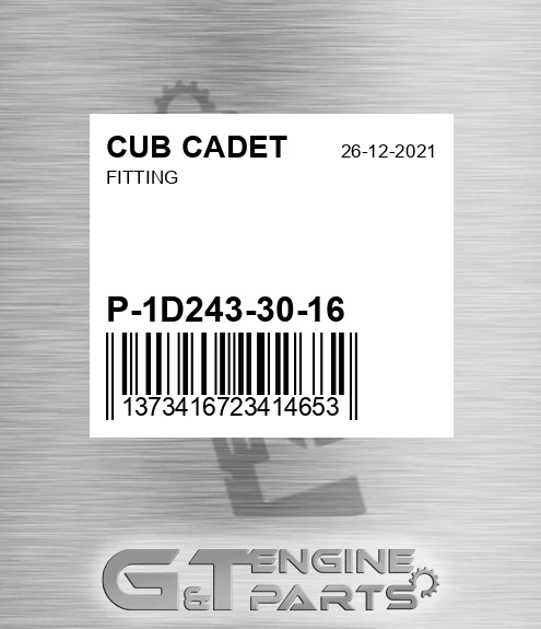 P1D243-30-16 Fitting