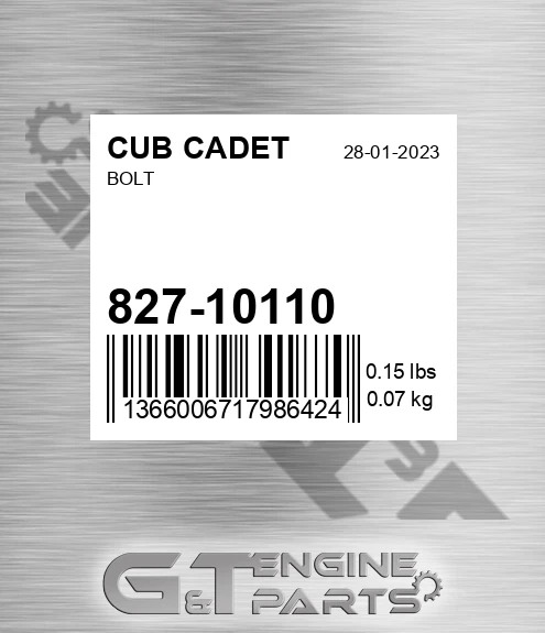 827-10110 Bolt