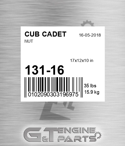 131-16 Nut for CUB CADET