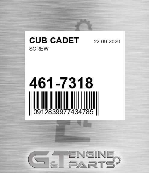 461-7318 Screw for CUB CADET