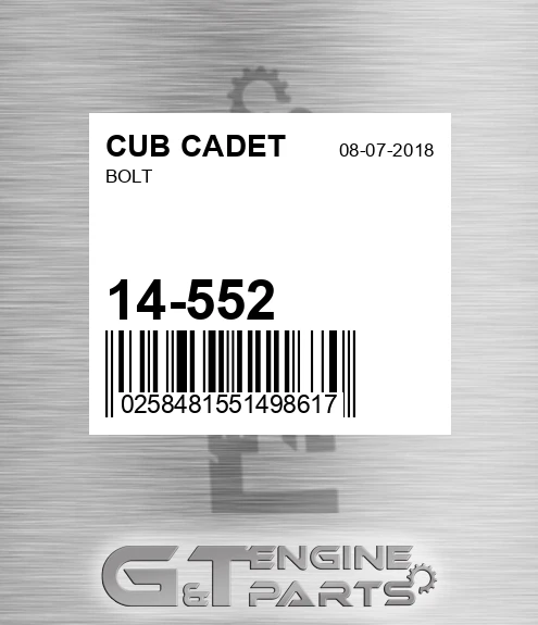 14-552 Bolt
