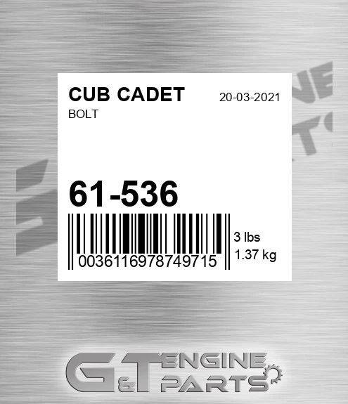 61-536 Bolt