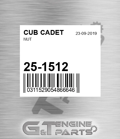 25-1512 Nut for CUB CADET