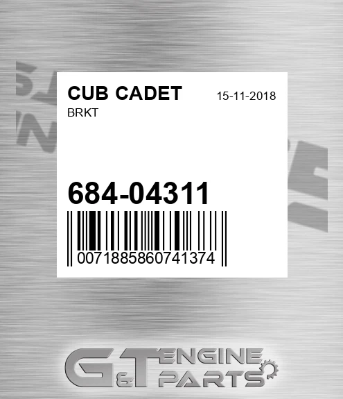 684-04311 Brkt for CUB CADET