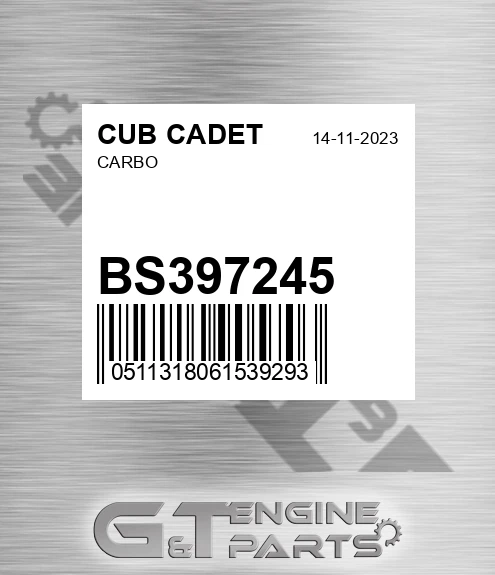 BS397245 Carbo for CUB CADET