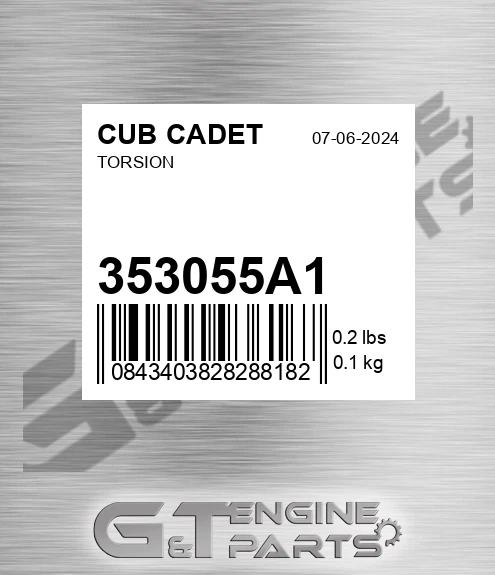 353055A1 Torsion for CUB CADET