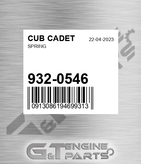 932-0546 Spring for CUB CADET