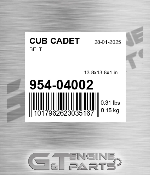 954-04002 Belt for CUB CADET