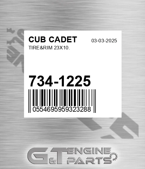 734-1225 Tire&rim 23x10. for CUB CADET