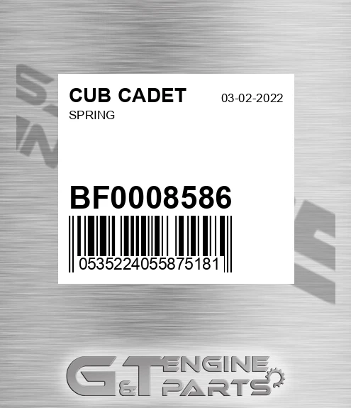 BF0008586 Spring for CUB CADET