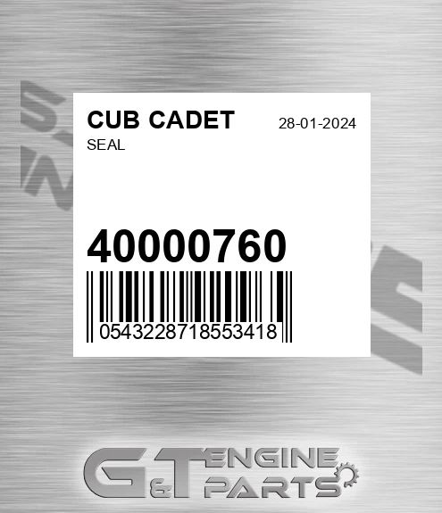 40000760 Seal for CUB CADET