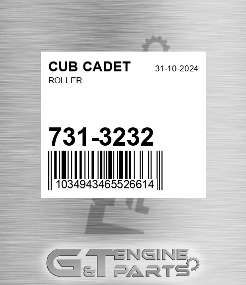 731-3232 Roller for CUB CADET